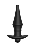 Черная перезаряжаемая анальная пробка №08 Cone-shaped butt plug - 13,5 см. (Цвет: черный)