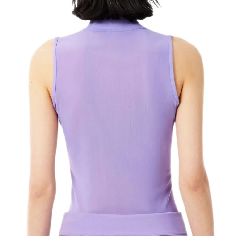 Женское теннисное поло Lacoste Sleeveless Stretch Dual Fabric Tennis - purple