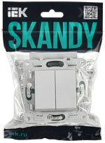SKANDY Выключатель 2-клавишный 10А SK-V04W арктический белый IEK