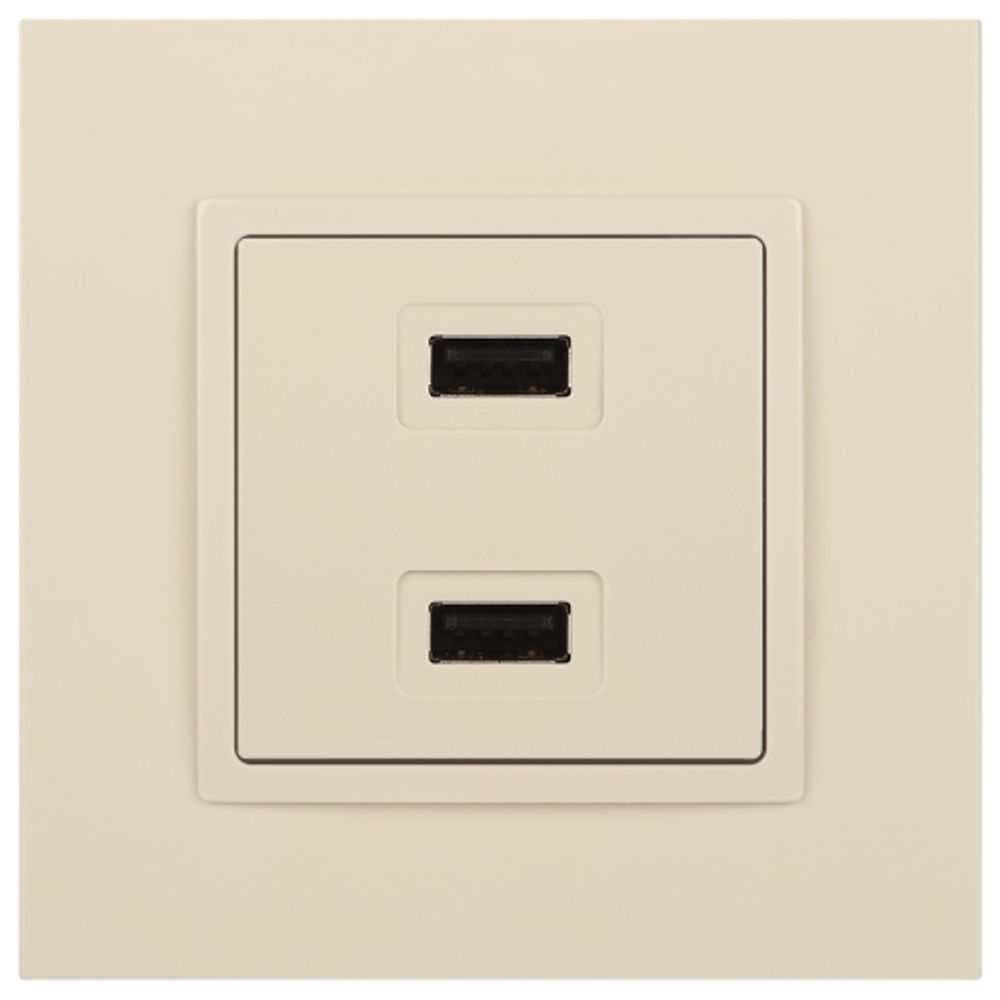 14-4110-02 ЭРА Устройство зарядное USB, 230В/5В-2100мА, IP20, Эра Elegance, сл.кость | Эра Elegance