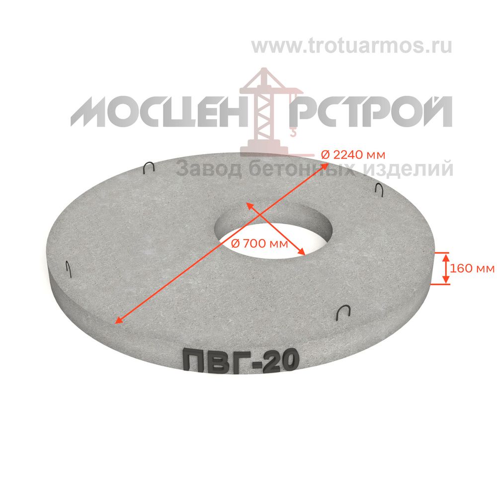 Плита перекрытия колодца ПВГ-20
