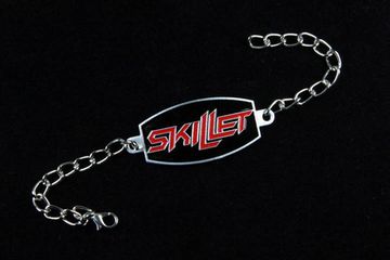Браслет алюминиевый Skillet ( красная надпись )