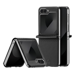 Чехол из кожи черного цвета от Dux Ducis для Samsung Flip 6, Flip 7 FE (W25), серия Bril Series Case