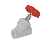 Клапан (вентиль) PP-R запорный белый Дн 32х45гр внутренняя пайка VALFEX 10174032