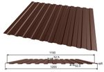 Профильный лист С-8 (0,4мм) 1,2м х 1,8м Шоколад 8017