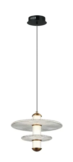 Светильник подвесной светодиодный NewRgy 8438MDM-2S BK+GD BLACK+CLEAR, 6 Вт, чёрный и прозрачный
