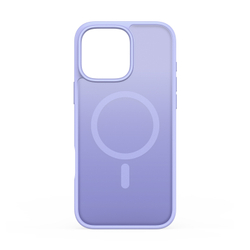 Прозрачный матовый чехол с рамками фиолетового цвета (Light Purple) и с MagSafe от Dux Ducis для iPhone 16 Pro Max, серия Yind Series Case