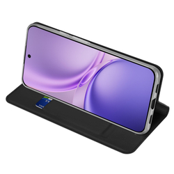 Чехол книжка из кожи черного цвета для Vivo X300 FE 5G (S50 Pro mini), серия Skin Pro Series от Dux Ducis