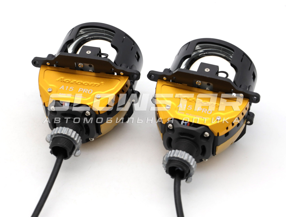 Билед модули Aozoom A15 PRO 4300K 2026, 3.0 дюйма, 2 чипа, 12V, 58W/65W, крепление 3R и съемное гаечное (комплект, 2шт)