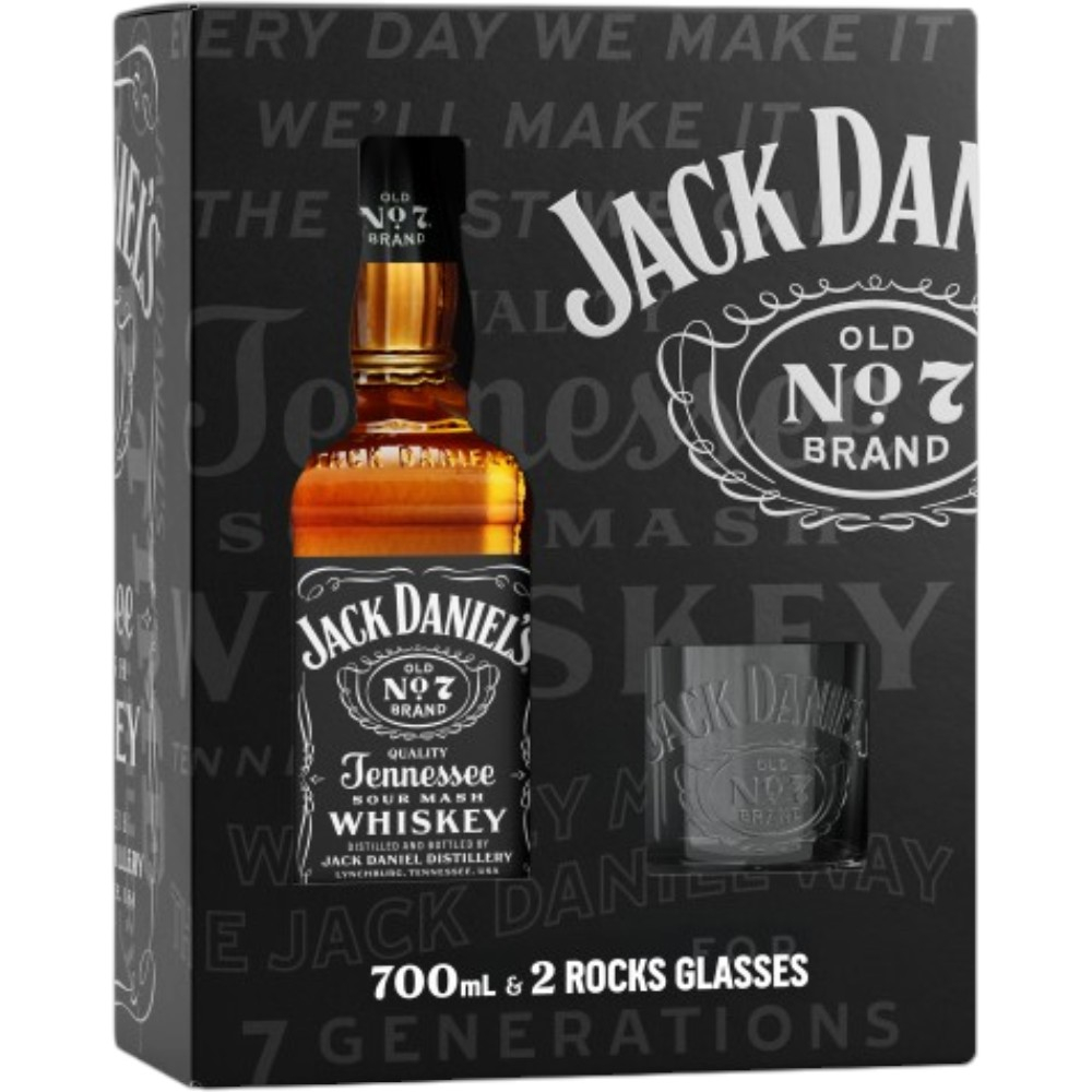 Виски Jack Daniel's Old 0,7 л. В подарочной упаковке с 2 бокалами