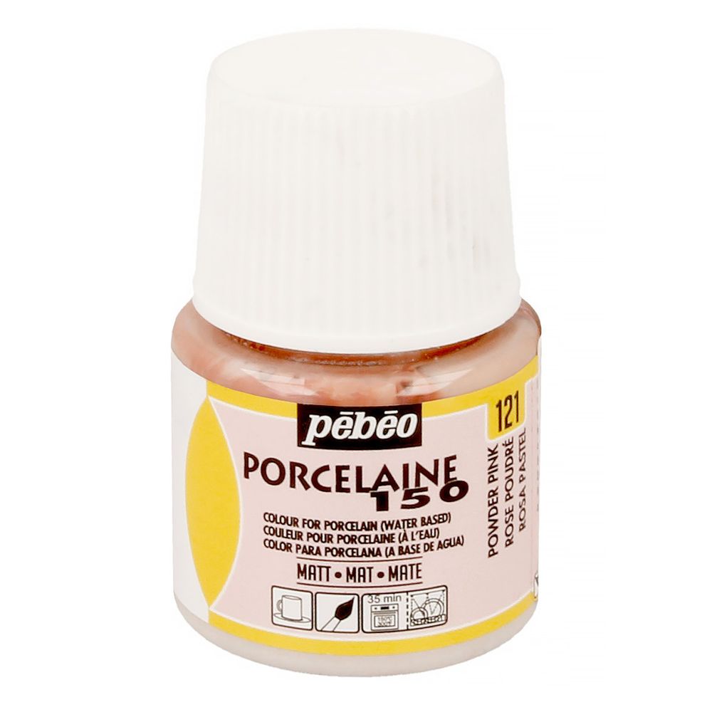 Краска по фарфору и керамике (под обжиг) меловая матовая Porcelaine 150 45 мл, 024121 розовая пудра, Pebeo Краска по фарфору и керамике (под обжиг) меловая матовая Porcelaine 150 45 мл, 024121 розовая пудра, Pebeo