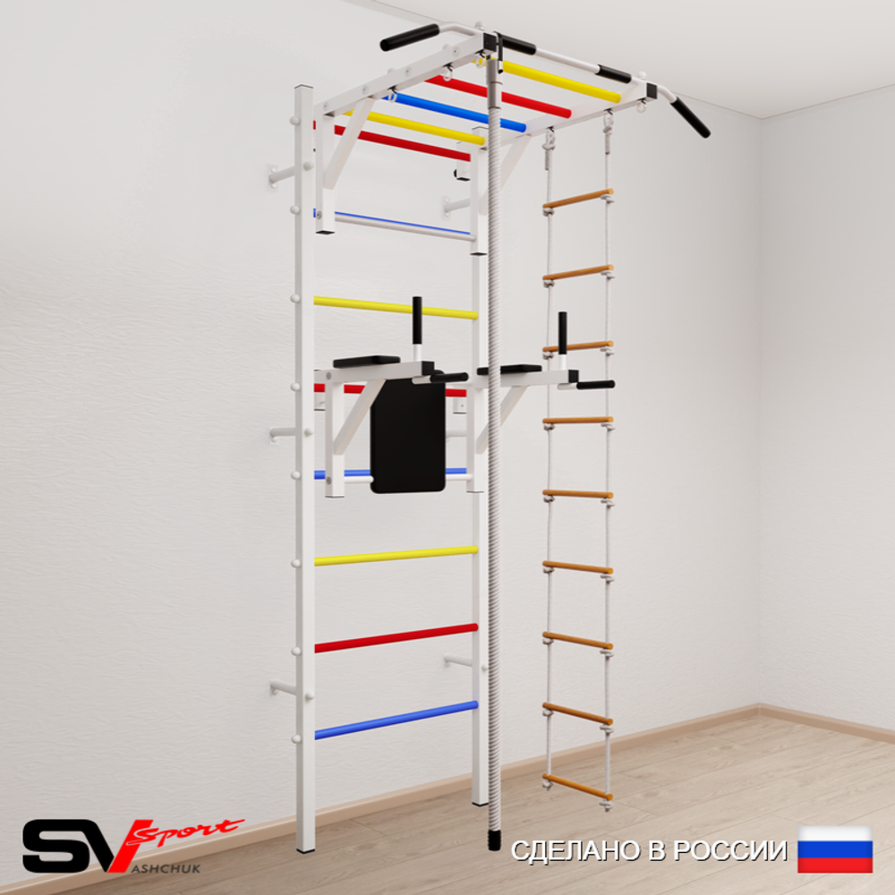 Шведская стенка Sv Sport 545 (Турник рукоход/Брусья/Канат/Лестница)