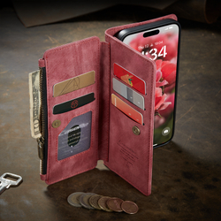 Многофункциональный чехол-кошелек CaseMe 3 in 1 Matte Wallet для iPhone 17