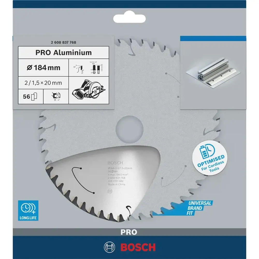 Циркулярный диск по алюминию ALuminium Cordless PRO, 165x1,8x20 мм T54 BOSCH 2608837763