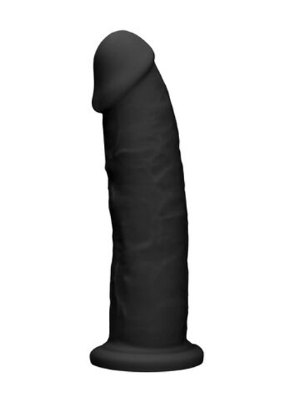 Черный фаллоимитатор Silicone Dildo Without Balls - 22,8 см. (Цвет: черный)
