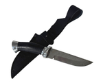 Нож Н8, сталь дамаск (65Г-Х12МФ1), рукоять наборная кожа, дюраль, ЗЗОСС