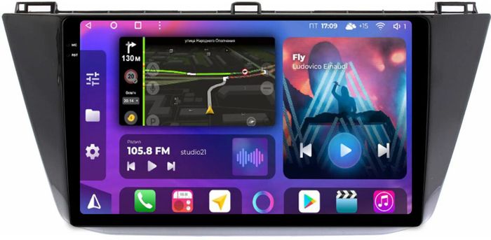 Магнитола для Volkswagen Tiguan 2 2017+ - FarCar BM731M-2K монитор 10.36" 2K QLED на Android 14, Быстрая, CarPlay, 4G SIM-слот