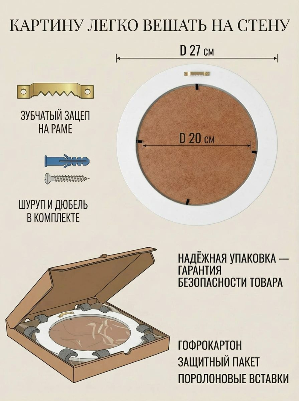 Картина на стену интерьерная на холсте 27 см