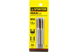 Комплект метчиков сталь 9ХС М10х1.5 2 шт Stayer MASTER 28025-10-1.5-H2