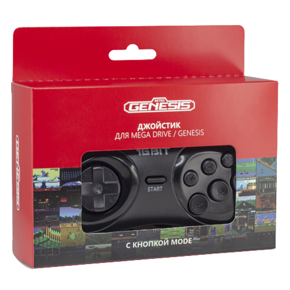 Retro Genesis Controller 16 Bit джойстик проводной с кнопкой Mode