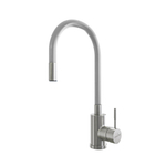 Смеситель для кухни 35k MIXLINE МЛНС-0325 (MLSS-0325) СЕРЫЙ гибкий силиконовый излив, п/гайку САТИН