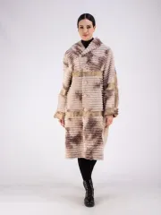 Дубленка зимняя длинная с капюшоном оверсайз