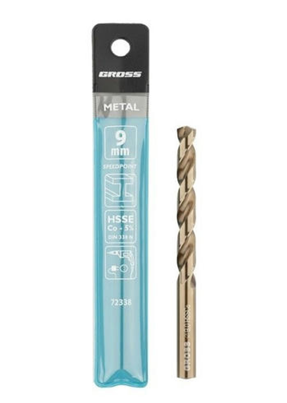 Сверло спиральное по металлу, 9 мм, HSS-Co Gross 72338