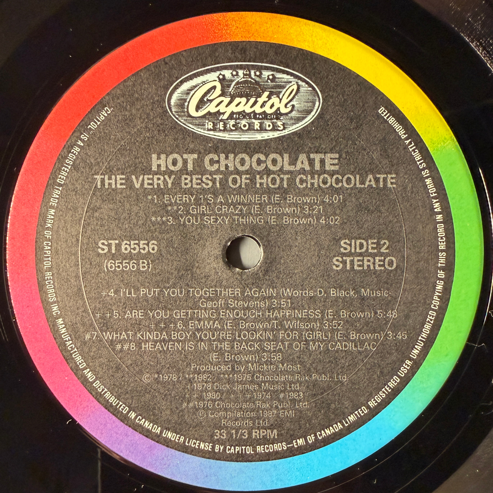 Hot Chocolate ‎– The Very Best Of Hot Chocolate (Канада 1987г.)