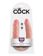 Двусторонний фаллоимитатор U-Shaped Medium Double Trouble - 34,6 см. (Цвет: телесный)
