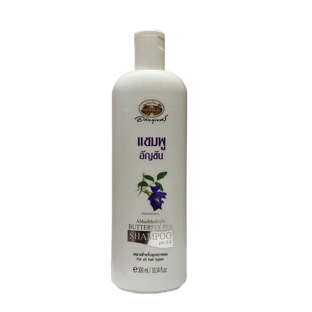 Шампунь Abhaibhubejhr (Абхай) Butterfly Pea Shampoo против выпадения и ранней седины с экстрактом клитории 300 мл