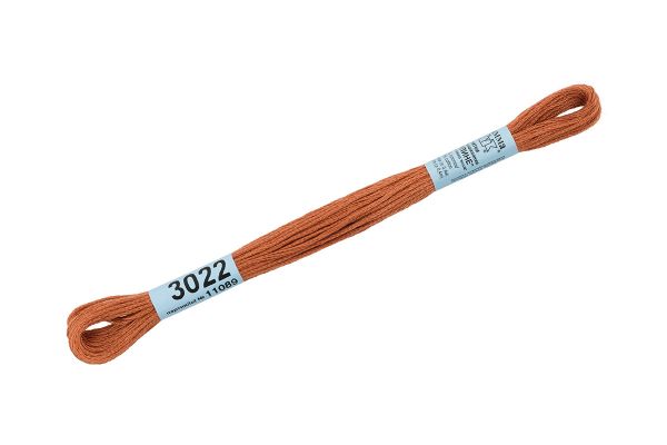 Мулине Gamma 100% хлопок, цв.3022 т.рыжий, 24 мотка по 8 метров
