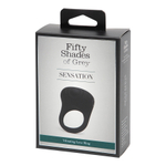 Черное эрекционное виброкольцо 3,2см Fifty Shades of Grey Sensation Rechargeable Vibrating Love Ring
