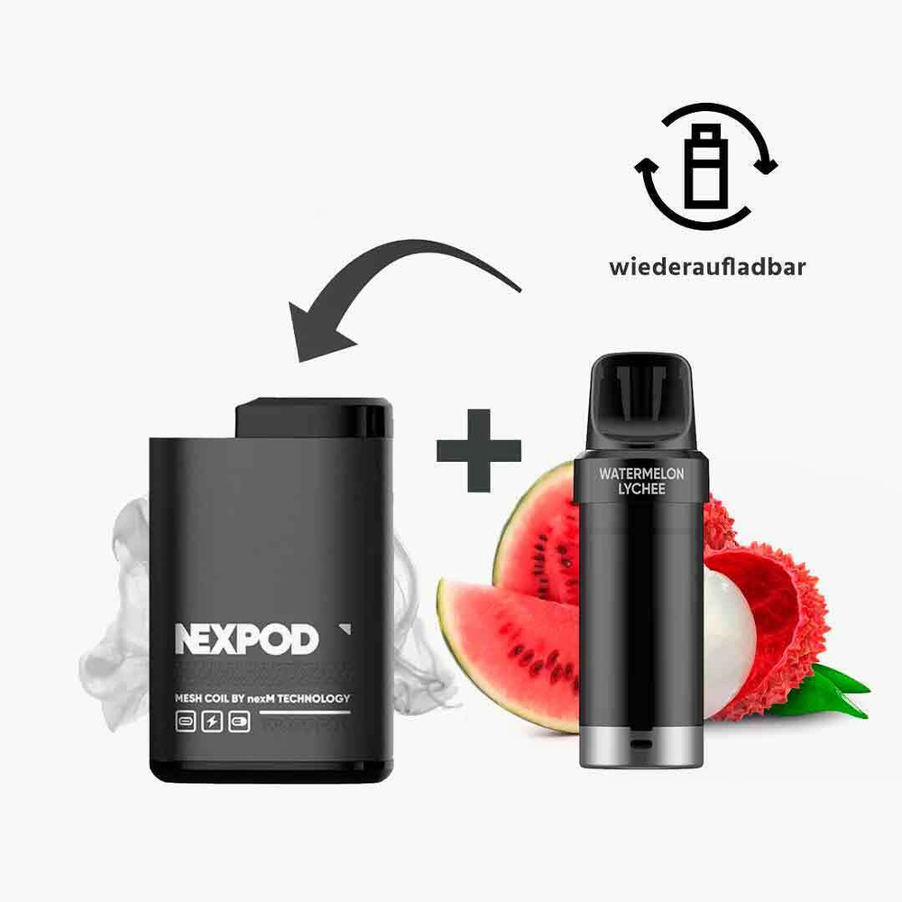 nexPOD Prefilled Pod Kit 5000 - Watermelon Lychee (5% nic)