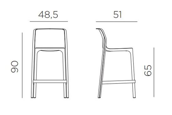 Стул пластиковый полубарный Net Stool Mini цвет ментоловый