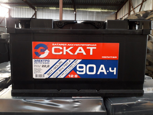 Купить Аккумулятор 6СТ-90 А.ч., п.п., L+, CКАТ