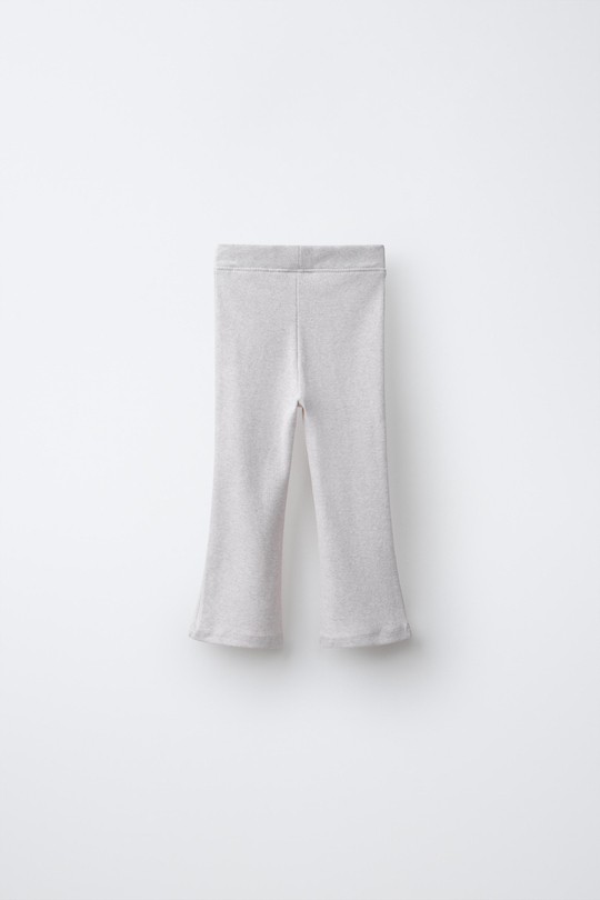 ZARA ЛЕГИНСЫ FLARE С НАШИВКОЙ, ПЕСОЧНЫЙ МЕЛАНЖ