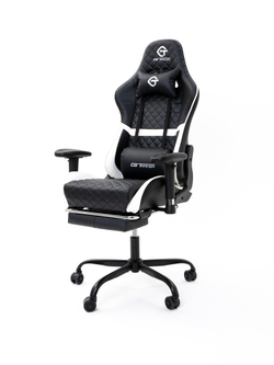 Игровое компьютерное кресло KRESLO COMFORT G-TRACER, экокожа, черное с белым