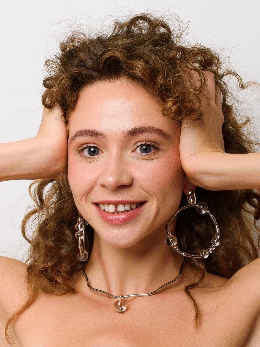 Серьги с горным хрусталем
