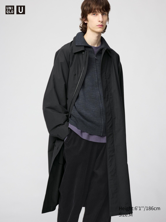UNIQLO Тренч свободного кроя, черный