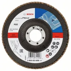 Круг лепестковый торцевой Bosch 125x22 Standard for Metal X431 Р80 2608603658