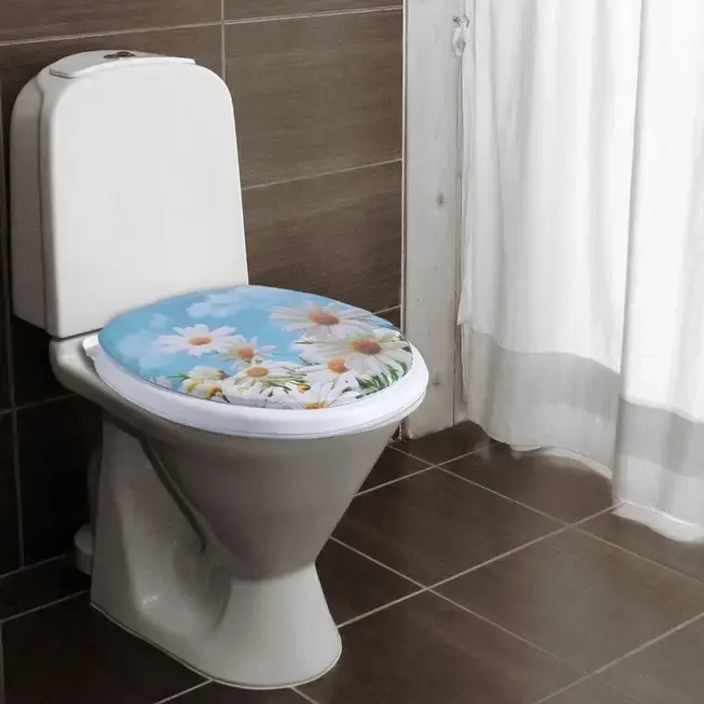 Сиденье для унитаза 36х42"Ромашки»