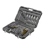 Набор инструментов, 1/2", 1/4", 3/8", CrV, S2, пластиковый кейс, 216 предметов Denzel