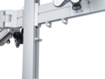ErgoFount TBBS-800WG Настольное крепление back-to-back для 8 мониторов диагональю до 24'' конфигурации 1х4 со струбциной к столу типа "G". Цвет - серебристый
