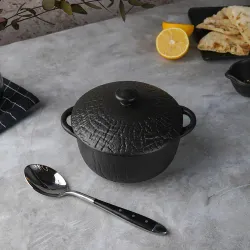 Бульонница 500 мл d 14 см h7 см с крышкой Black Raw Wood P.L. Proff Cuisine [6]