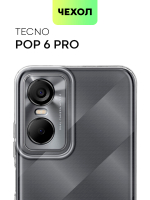 Чехол BROSCORP для Tecno Pop 6 Pro оптом (арт. TCN-POP6P-TPU-01-TRANSPARENT)