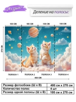 3D Фотообои котики в космосе