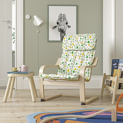 IKEA POÄNG  (ИКЕА ПОЭНГ)  -  Подушка для детского кресла - Ulvsby в горошек