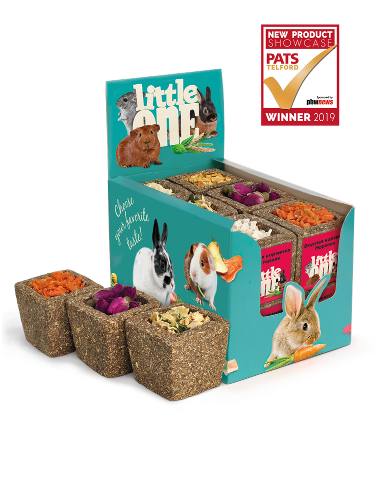 Лакомство для грызунов Little One Корзинка из луговых трав с наполнением, ассорти (пастернак, цукини, морковь, яблоко, бутоны роз, тыква) 1 шт*65 гр