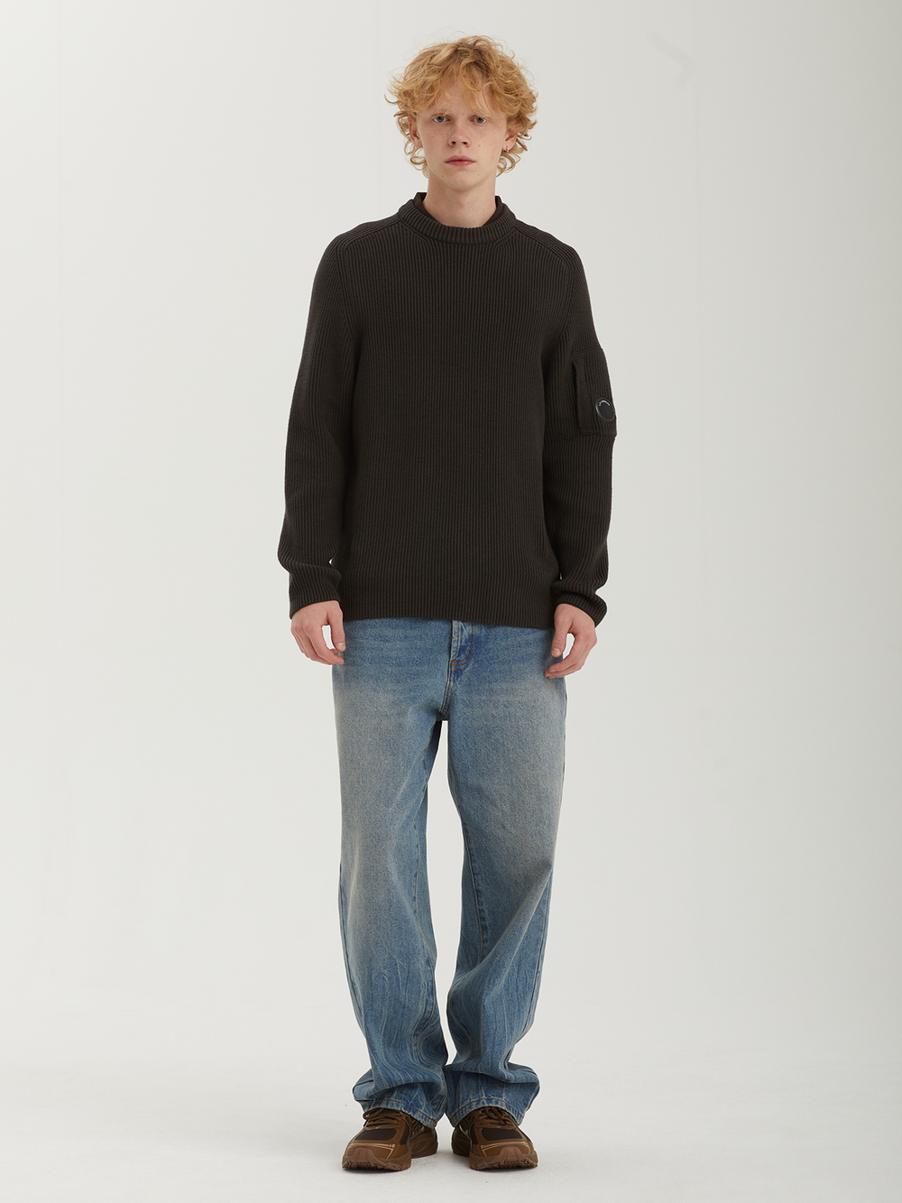 Мужской Свитер (Round-neck) Full Rib Cotton Crewneck Lens