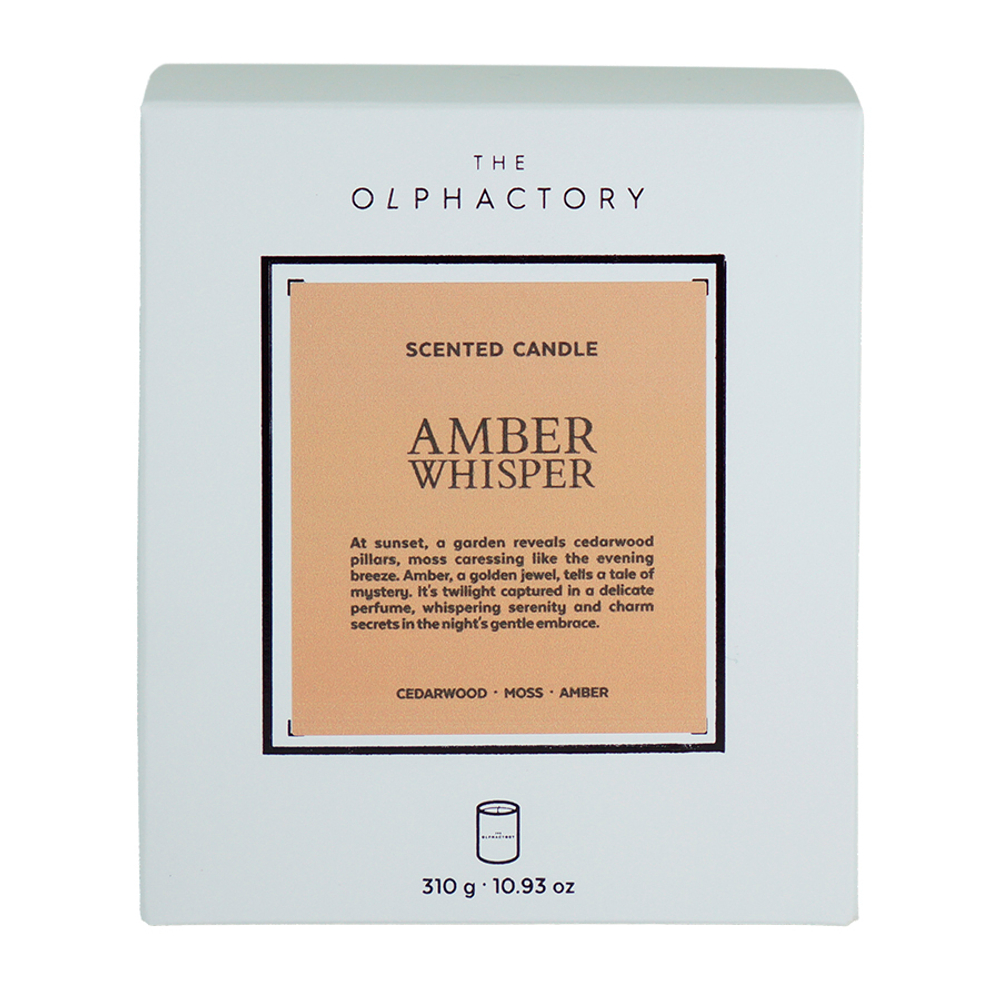 Свеча ароматическая 60ч Ambientair The Olphactory White Insignia Amber Whisper